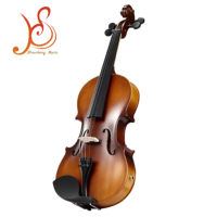 Wholesale Good Quality Wood Beginner Solid Student Spruce Electric Violin Starter Kit with Black Case Bow Rosin Shoulder Rest