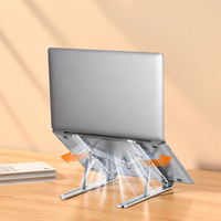 Dudukan Laptop Lipat Bahan Aluminium Alloy, Dapat Disesuaikan, Portabel, untuk Meja Kantor