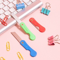 Couteau pliant pour étudiants, coupe-boîte, livraison express, petit couteau en plastique, couteau utilitaire pour film plastique, fournitures scolaires
