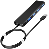 Hub USB haute vitesse SYONG 4-en-1 ultra-mince, concentrateur multiport 4 ports pour ordinateur portable, clé USB, disque dur, console, clavier, souris, Plug & Play