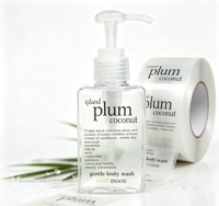 Autocollants transparents en plastique adhésifs imperméables imprimés en couleur personnalisée avec logo clair, durables, pour les étiquettes de bouteilles de cosmétiques et de shampooings