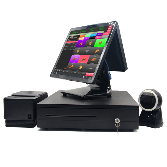 All in One Dual Screen POS System in Win/Android POS Cash Register with Capacitive Touch Screen and Thermal Printer