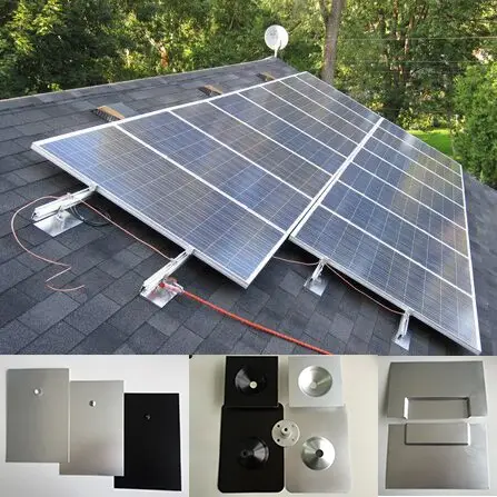 Крепление HQ, Асфальтовая солнечная черепица, пластина, вспышка, L-образные ножки, мигающий крючок, Асфальтовая крыша, Солнечная кровельная установка, комплект для мигания L-образных ножек