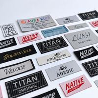 Étiquettes Tissées de Luxe en Tissu pour Col, Haute Densité, Faible MOQ, Personnalisées pour Vêtements, T-Shirts, Jeans, Chaussures, Sacs, Tissus, Marque Privée, Logo, Étiquette Textile