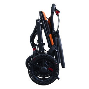 Manual Wheelchair Lightweight Foldable Aluminum Alloy <b>Small</b> Wheel For Elderly Travel Airplane Use - Product Image 2