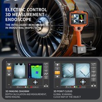 Videoscopio Industrial con Pantalla Táctil 1080P, Medición 3D, Endoscopio Articulado para Inspección de Motores Automotrices, IP67
