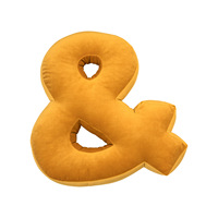 Coussin en velours orange avec lettres, en polyester, pour canapé, décoration de la maison, coussin pour chambre d'enfant, broderie d'alphabet, série NLS