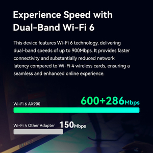 BL-WDN900AXBT LB-LINK AX900 WiFi6 Bluetooth5 Dual Band <b>USB</b> WiFi <b>Adapter</b> <b>Plug</b>&Play For Laptop Desktop Windows Linux - Product Image 3
