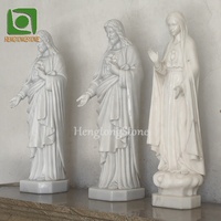 Sculpture religieuse moderne de petite taille H62cm, statue en marbre de Jésus et de la Vierge Marie pour usage en église, en stock