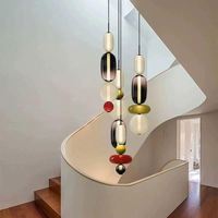 Lámpara de Araña de Vidrio Teñido de Estilo Nórdico, Lámpara Colgante de Metal Creativa para Decoración de Restaurantes y Salas de Estar