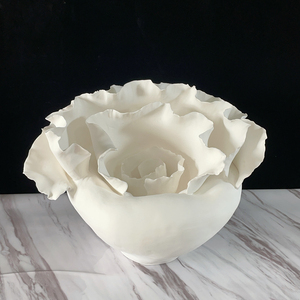 Nordic White Ceramic Flower <b>Vases</b> <b>Unique</b> Modern Chinese Style Glazed and Matt for Home Decor and Office - Product Image 1