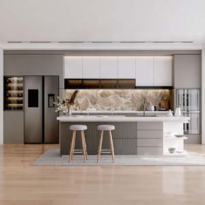 Gabinetes de Cocina Modulares de Lujo Personalizados BALOM, Gabinetes de Cocina Modernos de Madera Listos para Armar con Almacenamiento e Isla - Product Image 2