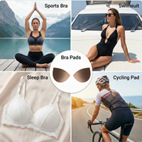 Coussinets de soutien-gorge invisibles demi-cercle avec logo personnalisé, inserts sans couture demi-coupes, rembourrage doux respirant respectueux de la peau certifié OEKO-TEX pour l'été