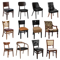 Chaise de salle à manger en cuir rembourrée moderne personnalisée, chaise de restaurant en bois massif pour café et restaurant