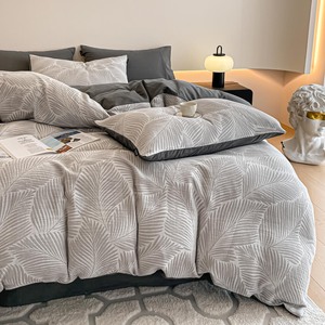 Sang Trọng 100% Bộ Đồ Giường Bông 4 Mảnh Tấm Đặt Vua Kích Thước Duvet Cover Set Tùy Chỉnh In Tấm Ga trải giường - Product Image 2