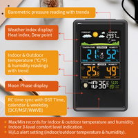 Station météo numérique de bureau avec horloge, température/humidité/baromètre, prévisions météo sans fil, haute précision, matériau ABS, OEM