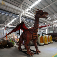 CCAD47 Zigong dragon de western rouge robotique dragon volant animatronique pour parc d'attractions