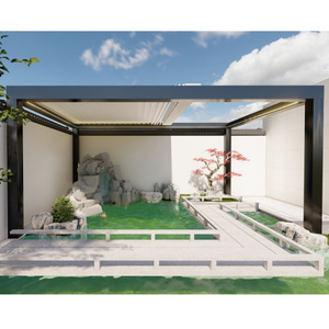 Pergola extérieure automatique imperméable/pare-soleil en métal avec auvents et pergola motorisée de luxe en aluminium à lames orientables - Product Image 3