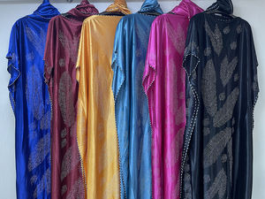 MC-1627 Chic Stone Chiffon Long African Abaya Muslim 2 Piece Set Pakaian Wanita Gaun Robe De Soiree Dengan Hijab - Product Image 6