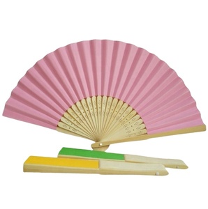 Hot Selling Printed logo Personalized Bamboo Paper <b>Silk</b> Fabric Folding Hand Fans for Wedding Party Gift - Product Image 3