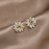 personalisierbar psj eleganz Opal-Blütenstock-Ohrringe Sterling-Silber 925 Schmuck 14k goldplattiert Blumenohrringe für Damen schmuck