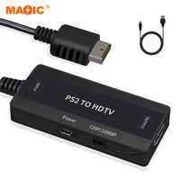 PS2 zu HDMI Adapter PS2 HDMI Konverterkabel Kompatibel mit PlayStation 2 PS1 PS3 Unterstützt 4:3 16:9 Bildschirme
