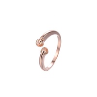 Mode minimaliste Double zircon cubique bagues en argent Sterling 925 bagues réglables pour femmes bijoux