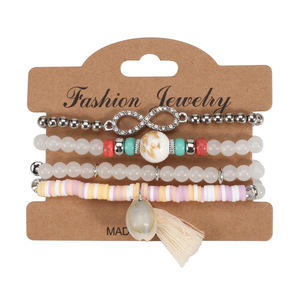 Fashion Jewelry Beaded <b>Bracelets</b> <b>Set</b> With Tassel Shell Charms Women's Gift 2022 - Product Image 4