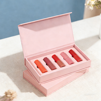 Emballage de luxe pour cadeau, boîte en papier à fermeture magnétique pour rouge à lèvres, emballage cosmétique personnalisé avec logo