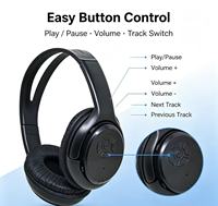 Casque sans fil supra-auriculaire avec son stéréo et microphone intégré pour le divertissement et la communication