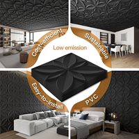 Panneau de plafond carré 3D en PVC mat noir UDK, imperméable, ignifuge, panneau mural intérieur, décoration moderne pour la maison