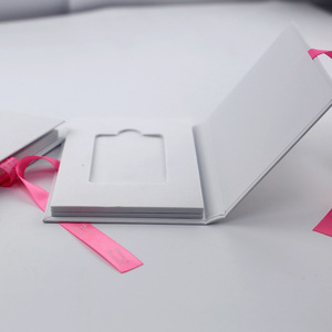 Custom Logo Paper Presentation Business Membership VIP Card Box With Ribbon Closure