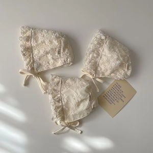 Bébé printemps automne dentelle princesse chapeau nouveau-né oreille Protection fille cour chapeau - Product Image 2