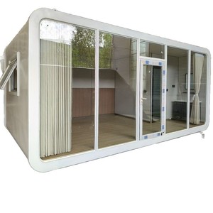 Magasin conteneur 6x3m en panneaux sandwich, design minimaliste avec rideaux, prêt à l'emploi, directement de l'usine - Product Image 1
