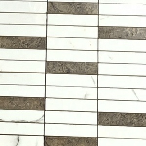 Carrelage mural en porcelaine et verre de luxe, écorce et bâton, mosaïque, dosseret pour décoration de la maison, en céramique, miroir, 10x10mm - Product Image 5