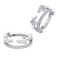Bijou de piercing en titane ASTM F136 Eternal Metal, anneau segmenté articulé pavé de zircone cubique, cadeau de mariage pour enfants, bijou corporel