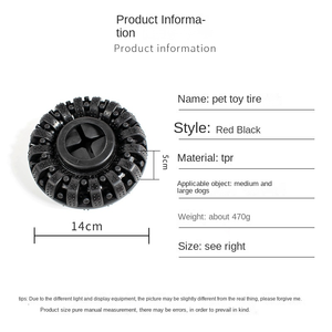 Jouets à mâcher pour chien en caoutchouc naturel, <span class=keywords><strong>pneu</strong></span> indestructible, distributeur de friandises, écologique, durable, nettoyage des dents, pour chiens agressifs - Product Image 2