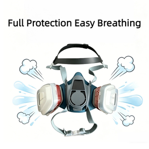 Demi-<span class=keywords><strong>masque</strong></span> à gaz, respirateur en silicone contre les vapeurs organiques et la poussière - Product Image 3