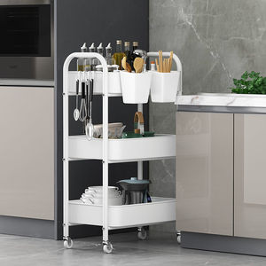 Durable Decorative 3 Tier Metal Rolling Cart Storage Holders & Racks