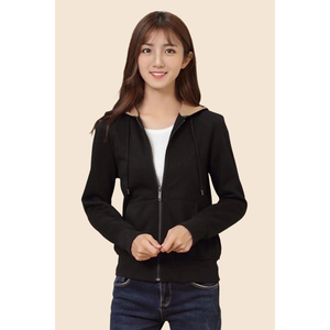 高品質英国スタイルクロスボーダー女性フード付きスウェットシャツフルカーディガンジッパー刺繍ロゴカスタマイズ可能 - Product Image 4