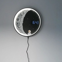Lukisan Dinding 2025 Seni Mewah Kamar Tidur UV Lukisan Bulan Modern Lanskap Mewah Lukisan Kristal Porselen Lampu LED Lukisan Dekoratif