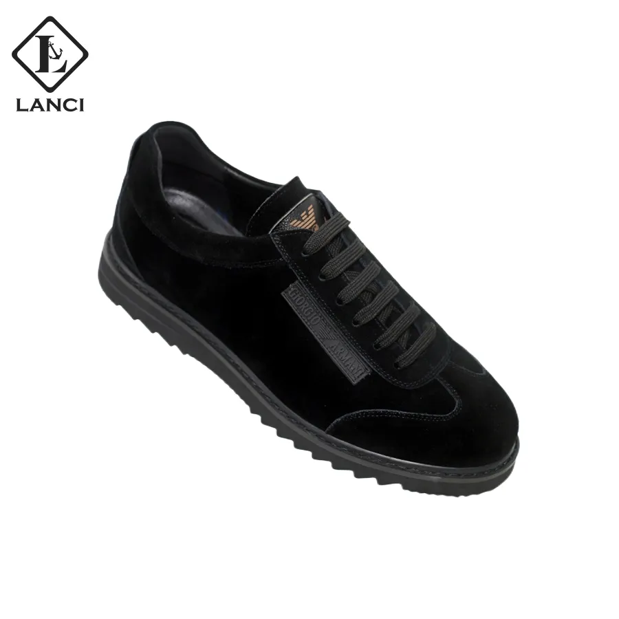 LANCI-Zapatos Deportivos de alta calidad para hombre, zapatillas informales de cuero genuino para correr al aire libre, descuento de fábrica