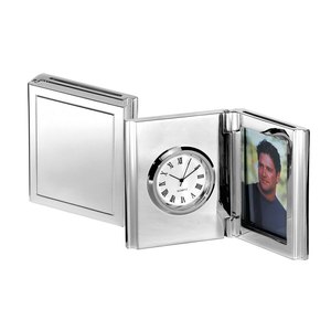 Grande Design moderno di bambù in legno scrivania cornice per foto 50X65mm triangolo calendario allarme per uso ufficio - Product Image 1