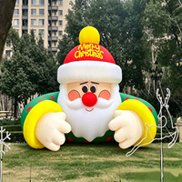 Père Noël gonflable géant imperméable 4M OEM avec barbe en peluche, décoration de Noël gonflable, décorations de Noël gonflables