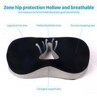 Coussin orthopédique antidérapant en gel à mémoire de forme pour le coccyx, soulagement de la douleur du bas du dos et du coccyx, coussin de siège confortable pour chaise, voiture, bureau