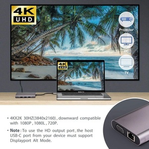 Multifunción 10 en 1 <span class=keywords><strong>USB</strong></span> <span class=keywords><strong>C</strong></span> Tipo <span class=keywords><strong>C</strong></span> Hub Tipo-<span class=keywords><strong>C</strong></span> a <span class=keywords><strong>USB</strong></span> 3,0 <span class=keywords><strong>HDMI</strong></span> VGA RJ45 <span class=keywords><strong>Lan</strong></span> SD TF Audio <span class=keywords><strong>USB</strong></span> Multiport <span class=keywords><strong>Adapter</strong></span> Dock Station Hub - Product Image 6