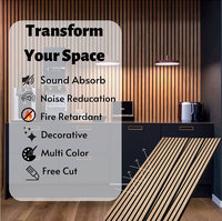 Panneaux acoustiques muraux cannelés modernes en feutre PET en bois standard européen pour studio de musique
