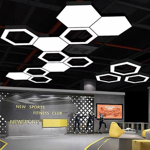 Luminaire suspendu hexagonal LED moderne personnalisé, en fer, pour bureau, salle de sport, garage - Product Image 6