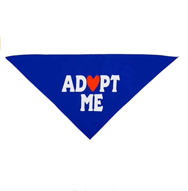 Custom Printed Adopt Me Cotton Dog Bandana Screen Printing Pet Bandanas for Multiple Sizes Dog