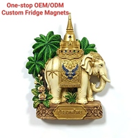 Aimants de réfrigérateur personnalisés en résine 3D, éléphant thaïlandais, souvenirs, cadeaux, objets touristiques, autocollants magnétiques pour réfrigérateur, décoration